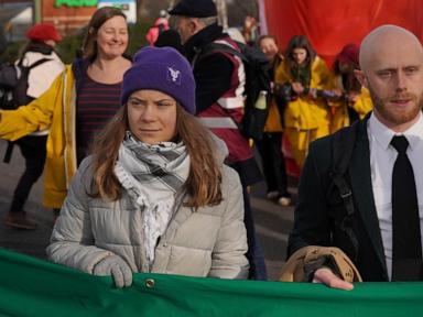 Greta Thunberg joins hundreds marching in England to protest airport’s expansion for private planes