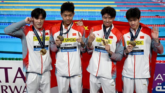 Pan swims record 100m as China wins relay gold